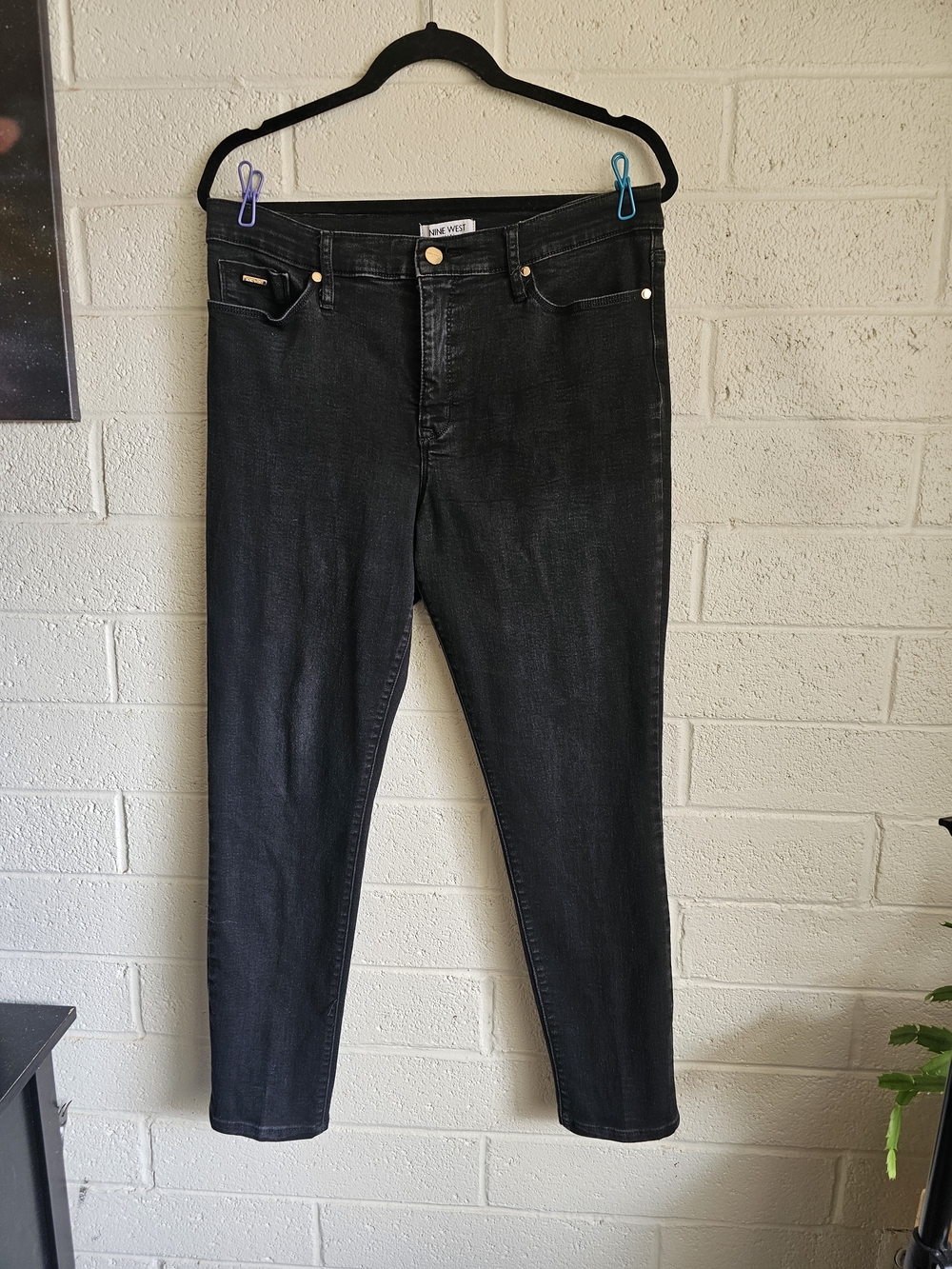 Nine West Black Skinny High-Rise Jeans=